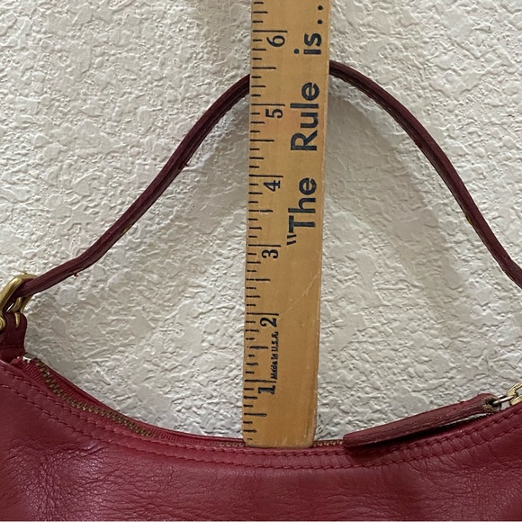 Vintage Y2K COACH 9844 Legacy West Demi Burgundy Red Leather Hobo Mini Bag - Picture 6 of 16
